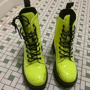 Neon yellow boots